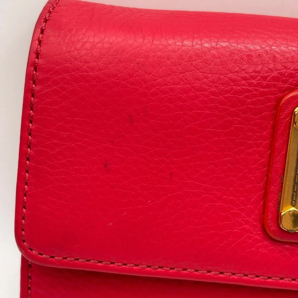 Marc by Marc Jacobs Standard Supply Workwear Flap Wallet Pink  Leather Gold